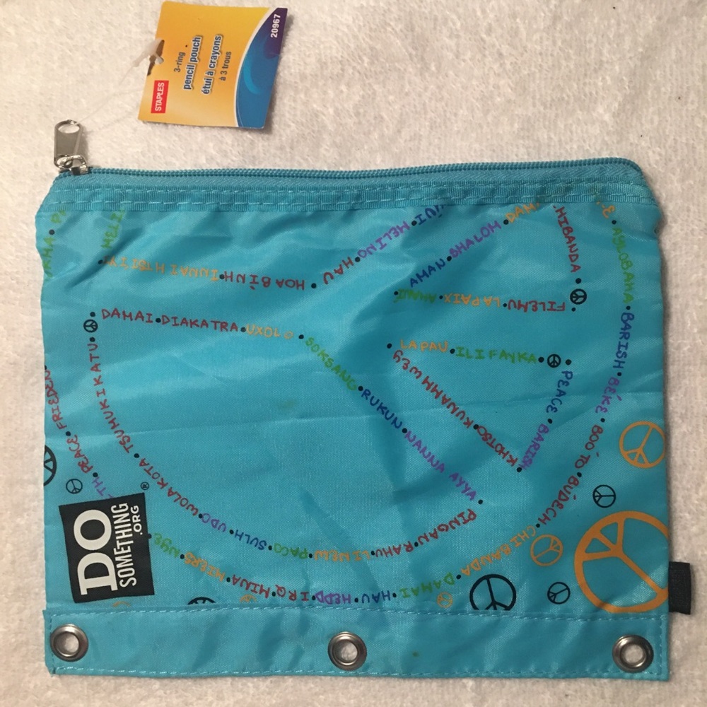 NWT peace sign pencil case